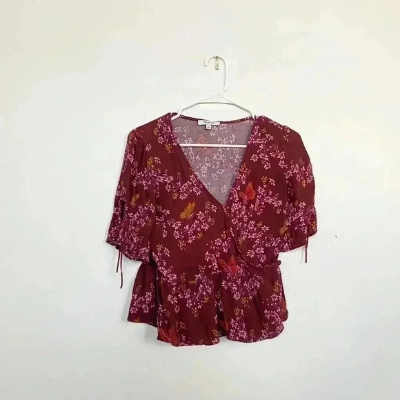 Madewell floral butterfly wrap top size 00 - Picture 1 of 4